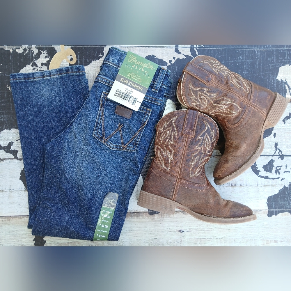 Wrangler Boys Retro 7 Slim Straight